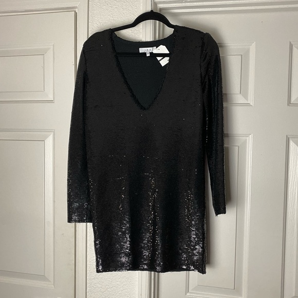 IRO Nobila Black Sequin Cocktail Dress Size 38 / 6 - Picture 11 of 15